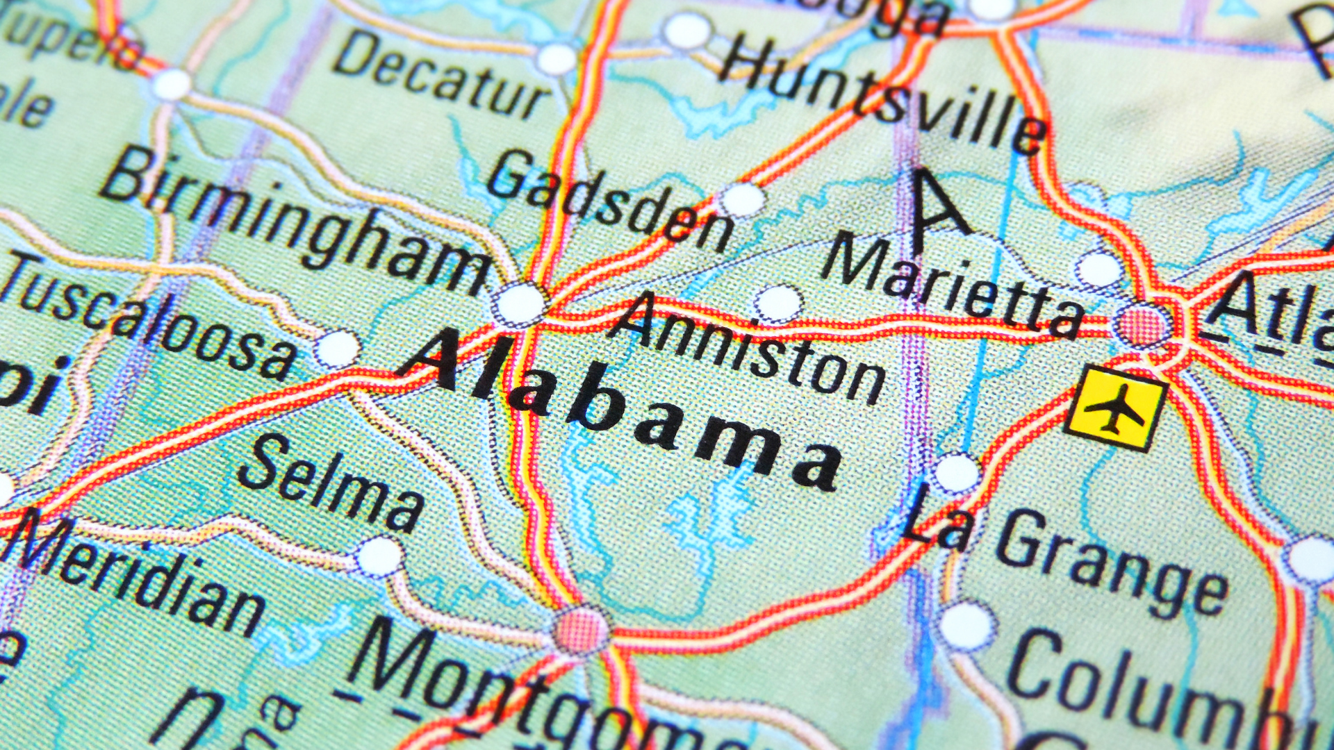 Alabama on map