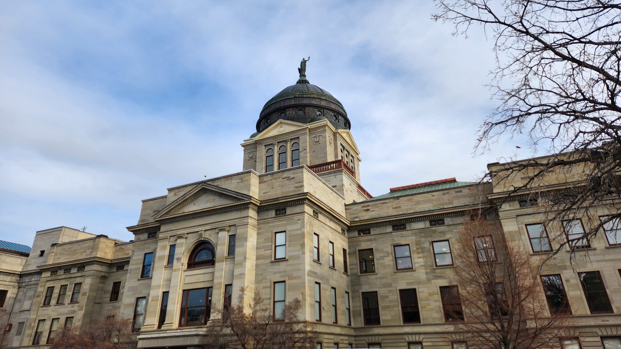 Montana state capitol building from the side front door.