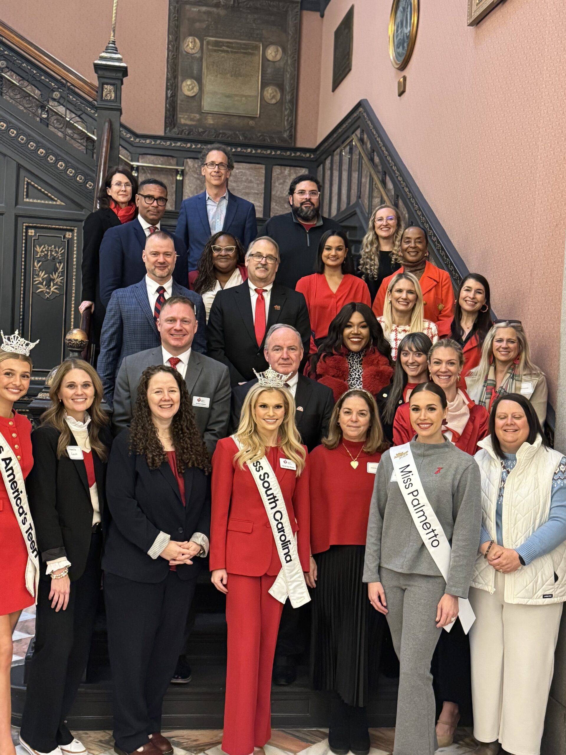 AHA Advocates standing on steps in South Carolina capitol