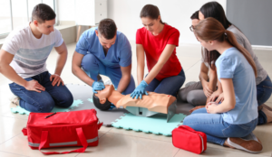 Students practicing CPR