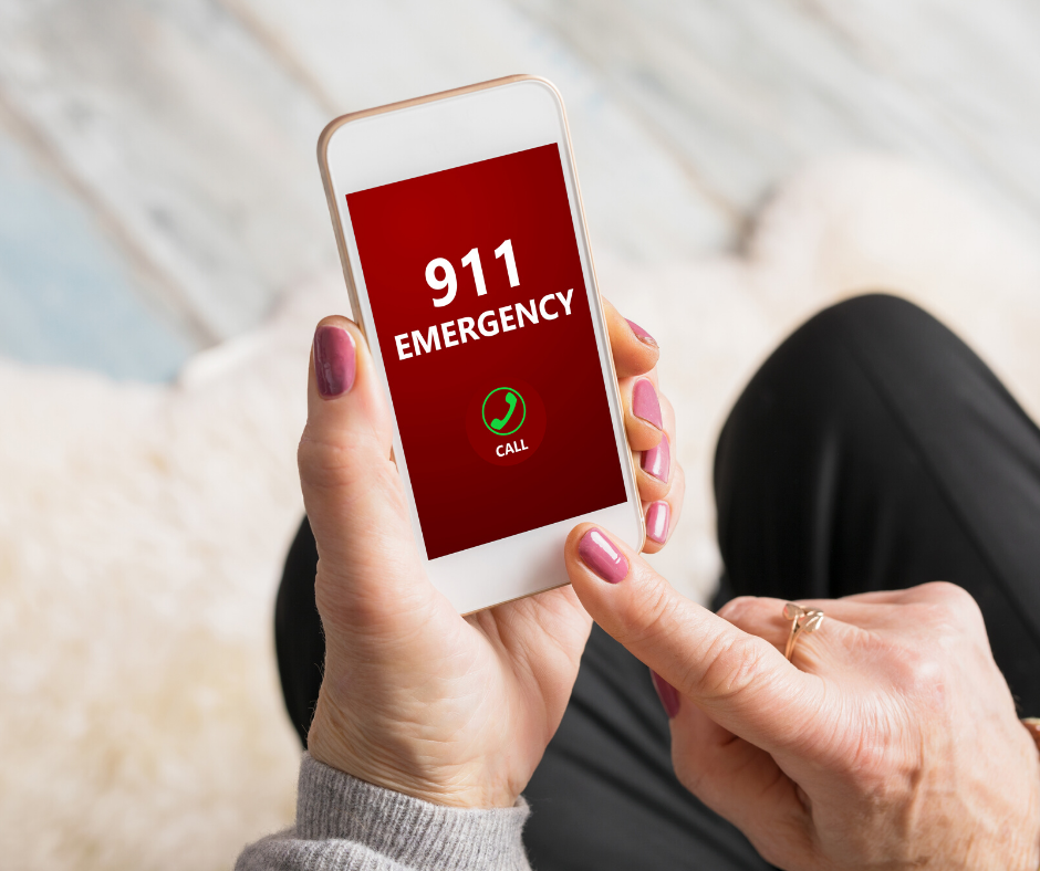 A cell phone calling 9-1-1